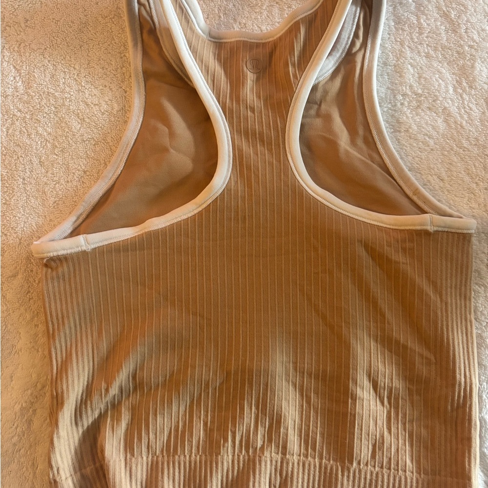 Tan Ribbed Tank Top - Picture 2 of 2